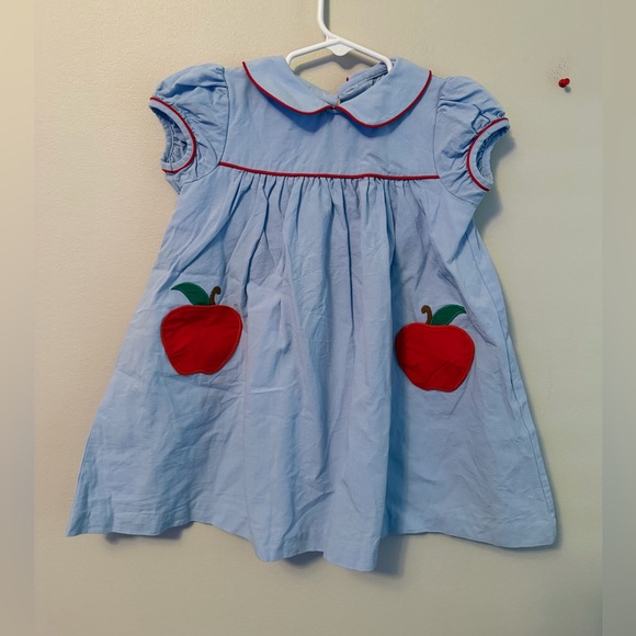Little English Other - Little English Blue Dress with Apple Pockets
